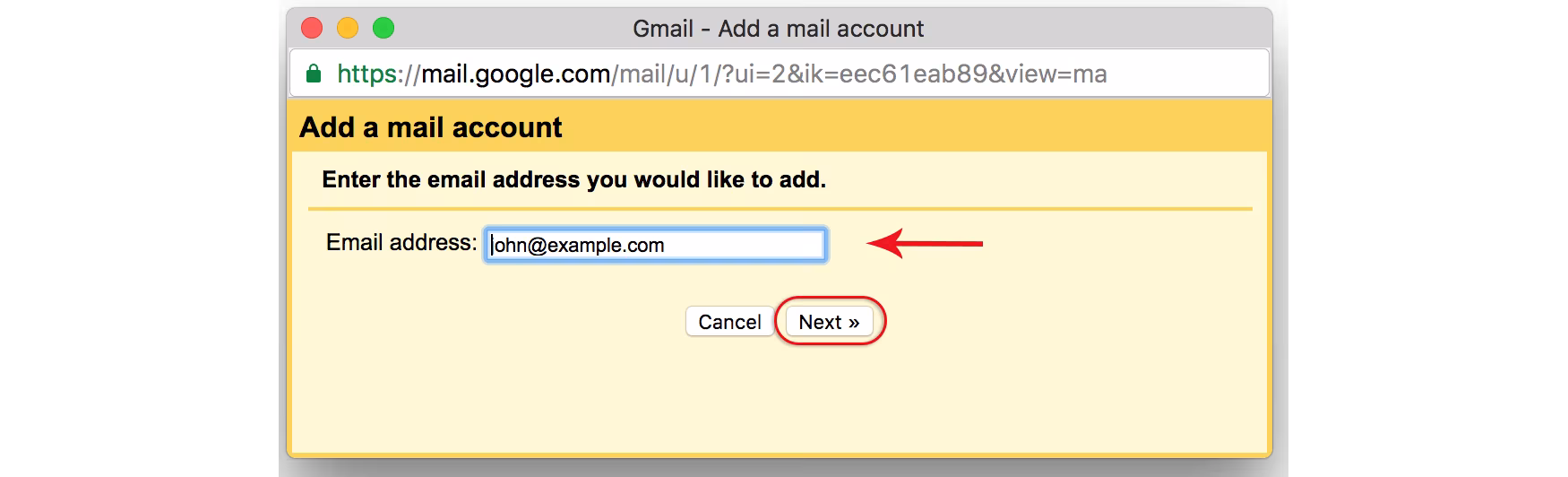 Enter email address