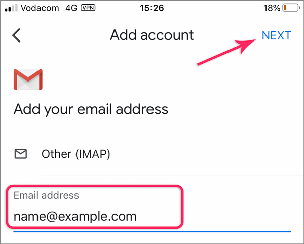 Enter email address