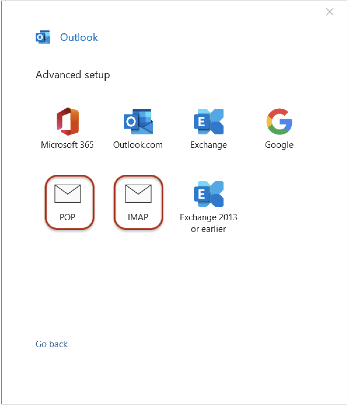Choose IMAP